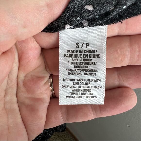 Lorimer Heart Print Mini Skirt Black Polka Dot Smock - Picture 3 of 5